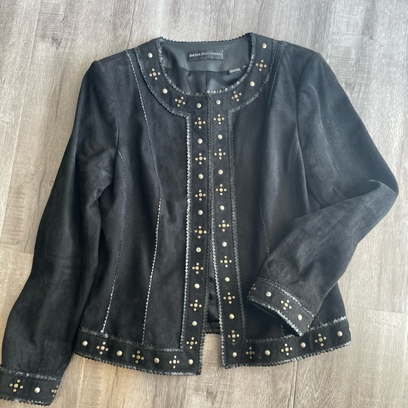Dana Buchman 100% suede studded jacket size 12 NWOT